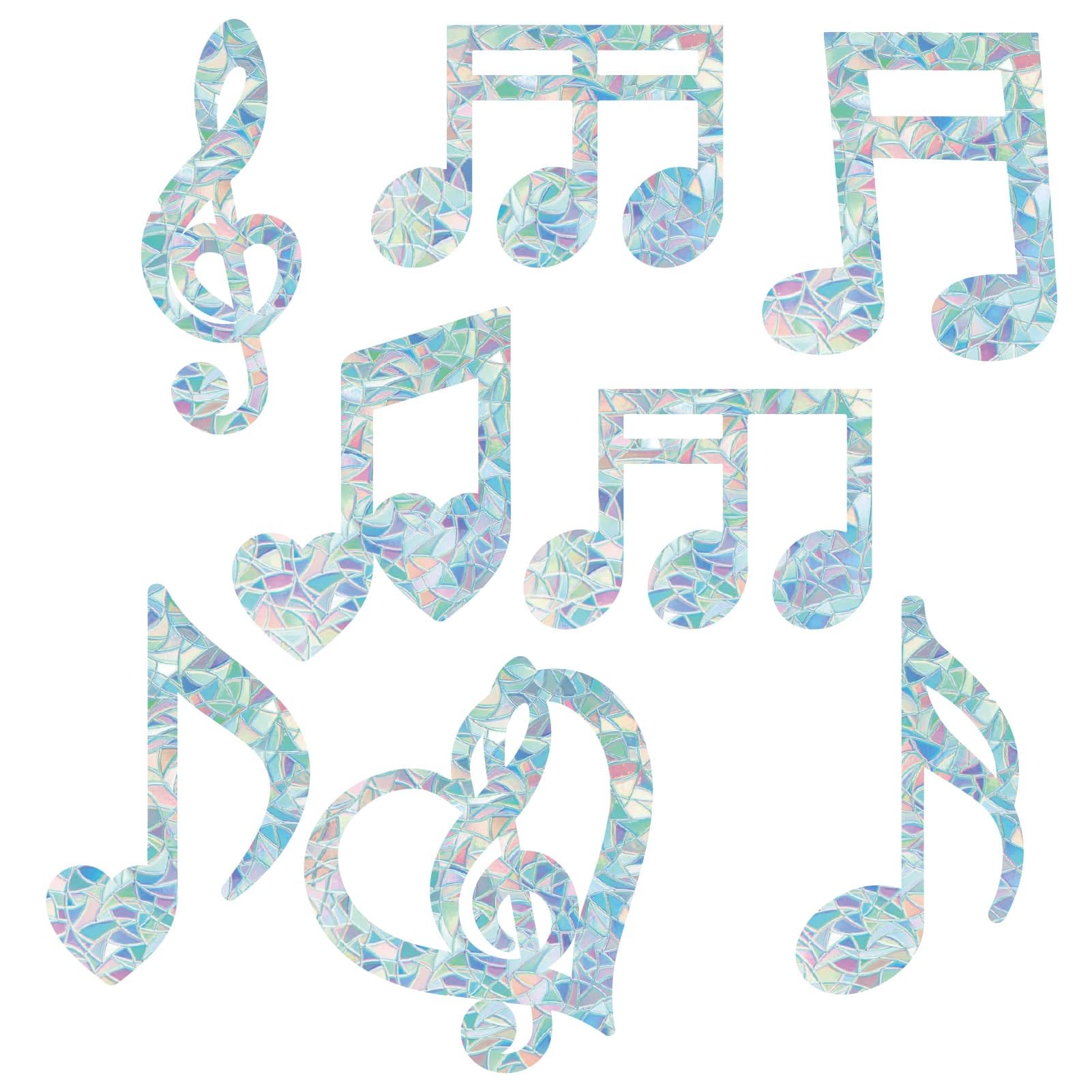 GORGECRAFT 16pcs Music Notes Window Clings 8 styles Large Rainbow Window Clings 3D Decorative Window Film Music Notes Anti-Collision Window Stickers Sun Catcher for Kitchen Dining Room Bedroom