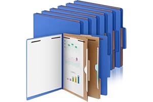 Skyygemm 12 Pcs Classification Folders Letter Size, 2 Pocket Dividers Pressboard File Folder with Fasteners, Expanding File Organizer Bulk for Teachers, Clergy, Office, Church, Christmas (Dark Blue)