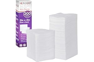 HEALQU Gauze Pads 2"x2" - 200-Pack, 4-Ply Non-Woven Sponges Non-Sterile, All-Purpose Dental and Surgical Sponges Including First Aid Kits and Medical Facilities