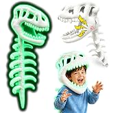 LzzzFZCF Glow in The Dark Dinosaur Skeleton Costume with Sound, Plush Fluffy Dino Bones Cosplay for Toddler Kids Halloween