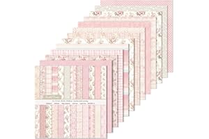 24 Sheets/24 Designs Scrapbook Paper Double Sided Boho Floral decorative craft Pattern Paper for DIY Cards, Junk Journaling, 