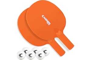 Cannon Sports Unbreakable Table Tennis Paddle Set - 2 Rackets with 6 Pack of 3-Star Table Tennis Balls – Portable Set for 2 Players