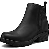 mysoft Women's Elastic Gore Lug Sole Chelsea Boots Slip On Platform Chunky Heel Ankle Booties