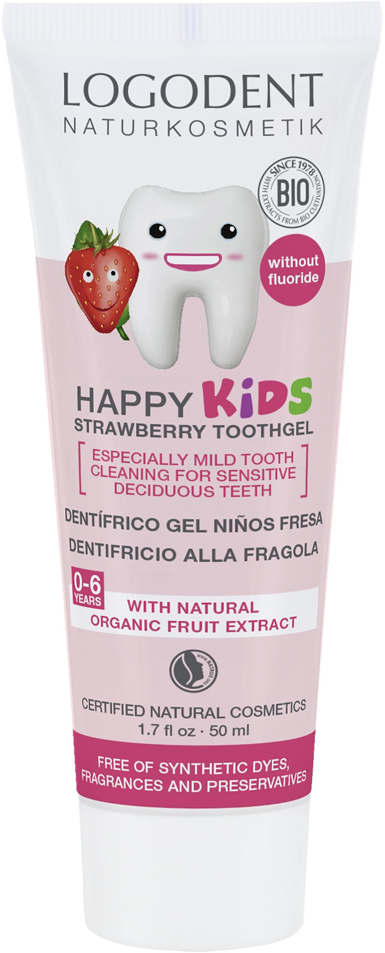 Logona Logodent Happy Kids Strawberry Tooth Gel, 50 ml