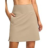 SANTINY 18" Skorts for Women 3 Pockets High Waist Long Athletic Tennis Skirt Golf Skort for Casual Summer Travel