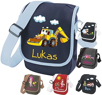 Kindergartentasche mit Namen & Wunsch-Motiv schwarz
