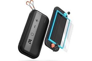 COOWPS Switch 2 Accessories Bundle for Nintendo Switch 2 2025, with 2-Pack Screen Protectors & 4Pcs Thumb Grips, PU Leather and Ultra-Hard Felt Military Grade Protection Travel Case