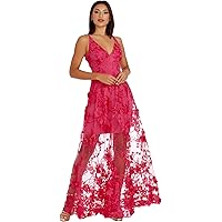 Dress the Population Women's Iris Sequin, Maxi, Mermaid, V-Neck Dress,  Bright Fuchsia, XX-Small at Amazon Women's Clothing store