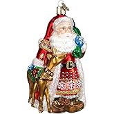 Old World Christmas Ornaments: Assortment of Santas Glass Blown Ornaments for Christmas Tree, Nordic Santa 5.5 Inches