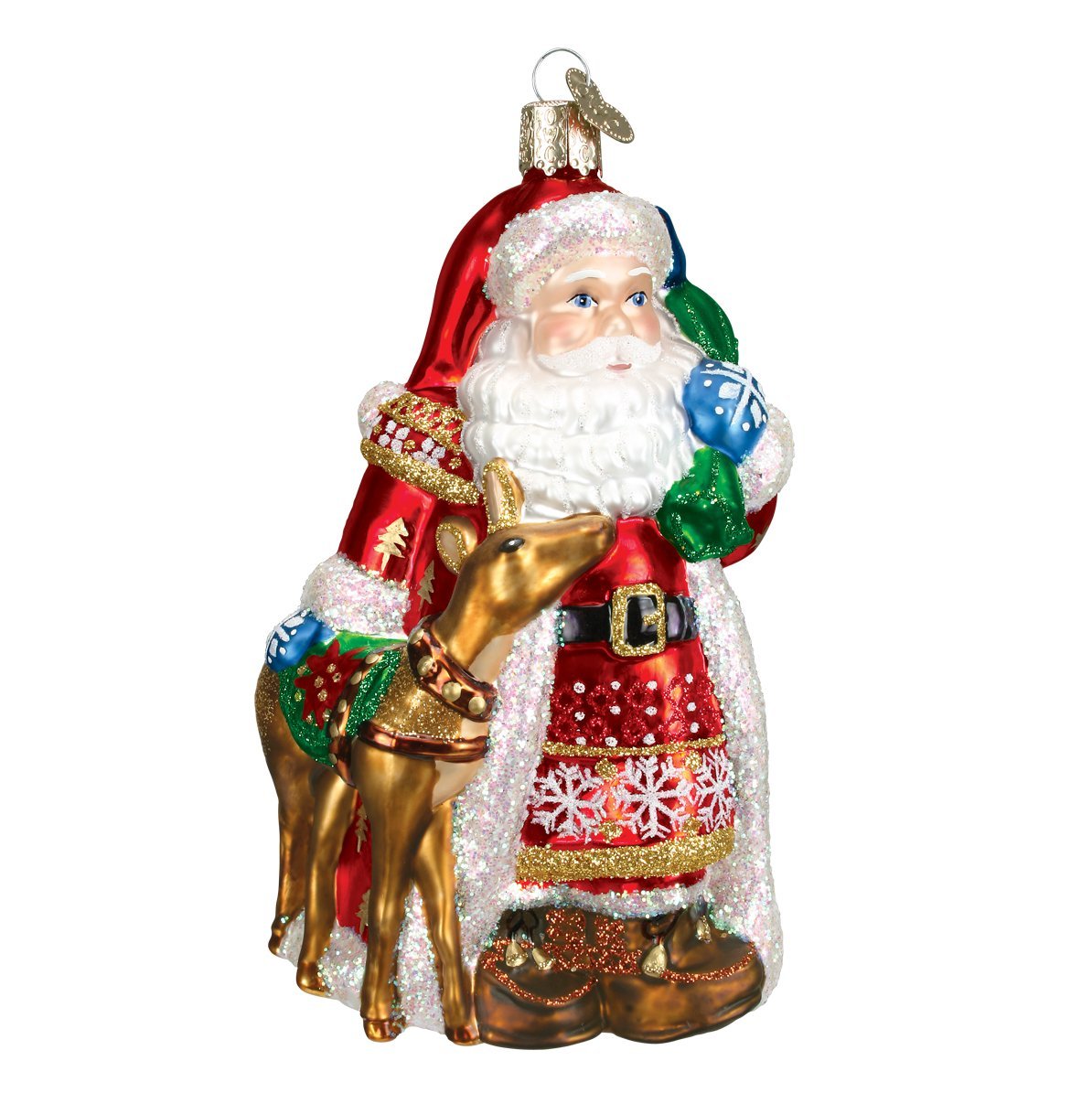 Old World Christmas Ornaments: Assortment of Santas Glass Blown Ornaments for Christmas Tree, Nordic Santa — image 1