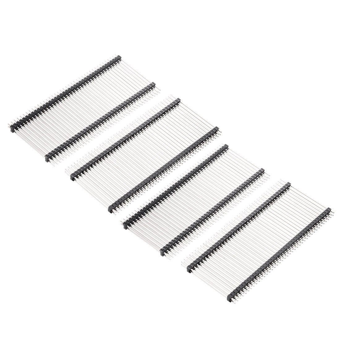 Sourcingmap 10Pcs 2.54mm Pitch 40-Pin 40mm Long Double Row Straight Connector Pin Header Strip for Prototype Shield