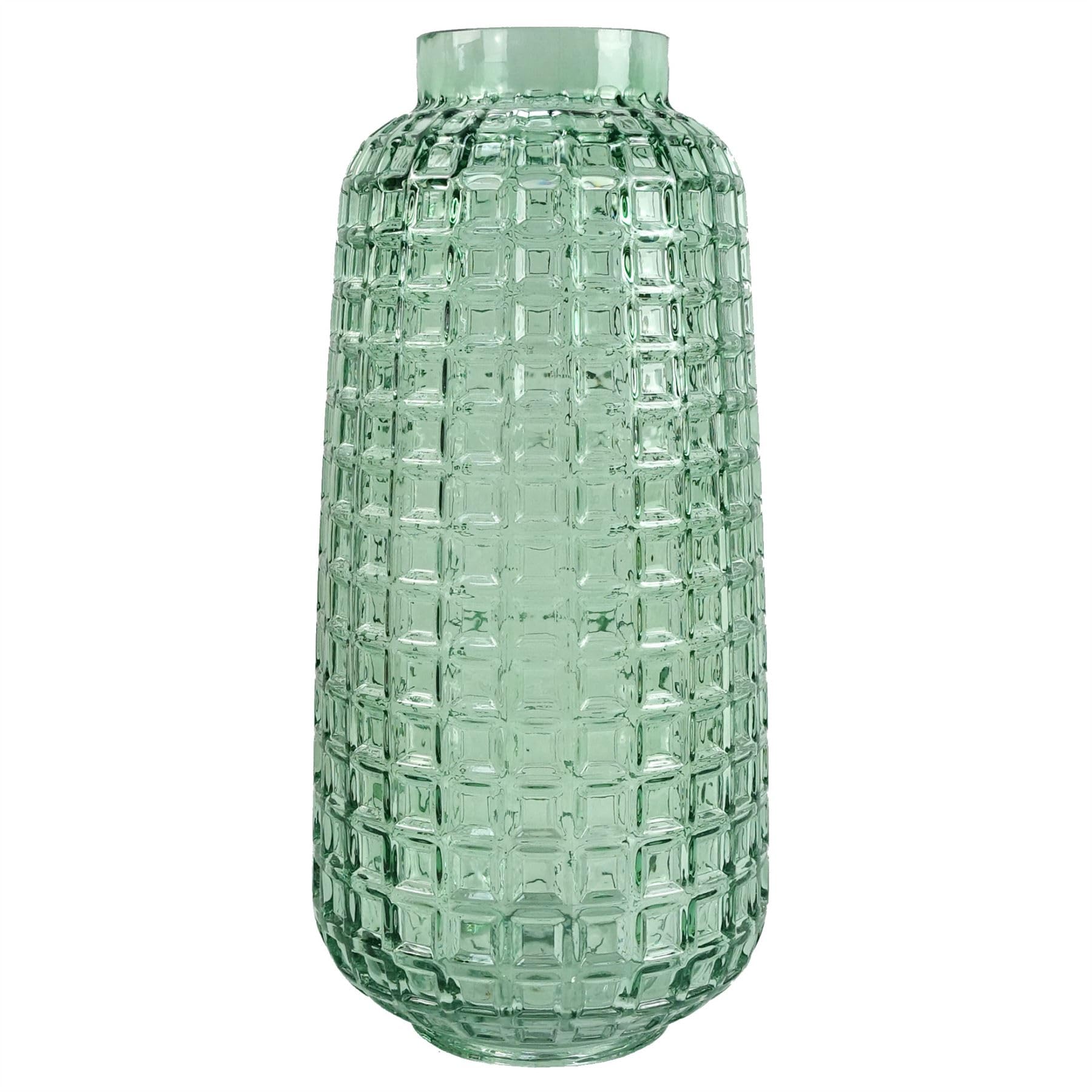Designer Glass Vases, 30cm Green Cube