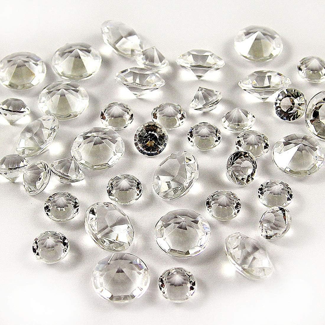 2000Pcs 6mm Clear Acrylic Crystal Rhinestone Table Scatter Confetti, Artificial Diamond Table Vase Beads Fillers Decoration for Wedding, Valentine's Day, Anniversary, DIY Arts & Crafts (Clear, 6mm)