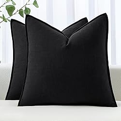 MIULEE Decorative Linen Pillow Covers 18x18 Inch