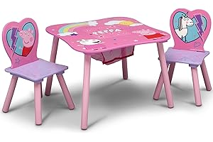 Delta Children Kids Table and Chair Set with Storage (2 Chairs Included) - Ideal for Arts & Crafts, Snack Time, Homeschooling, Homework & More, Peppa Pig