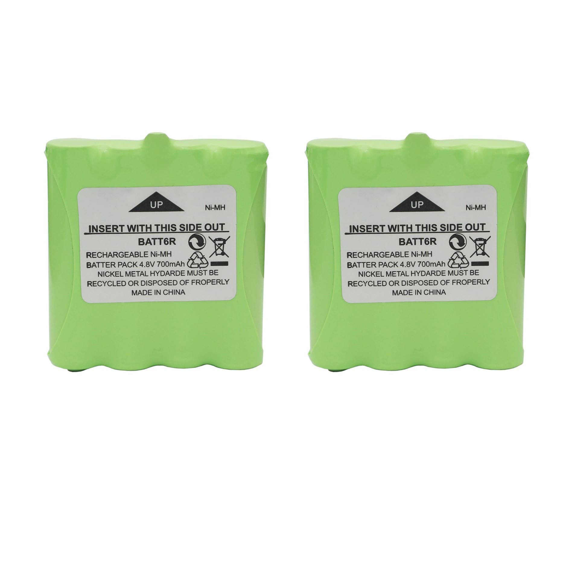 Karier 2Pcs 4.8V 700mAh Ni-MH BATT6R Battery Pack