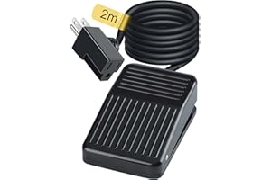 Coolneon Foot Switch Normally Off Press and Hold to ON 6.6FT UL Cable & Plug, Dead Man Pedal Momentary 15A 250VAC US 3-Prong Piggyback for Lichtenberg Machine Table Saw Scroll Saw Miter Power Tools