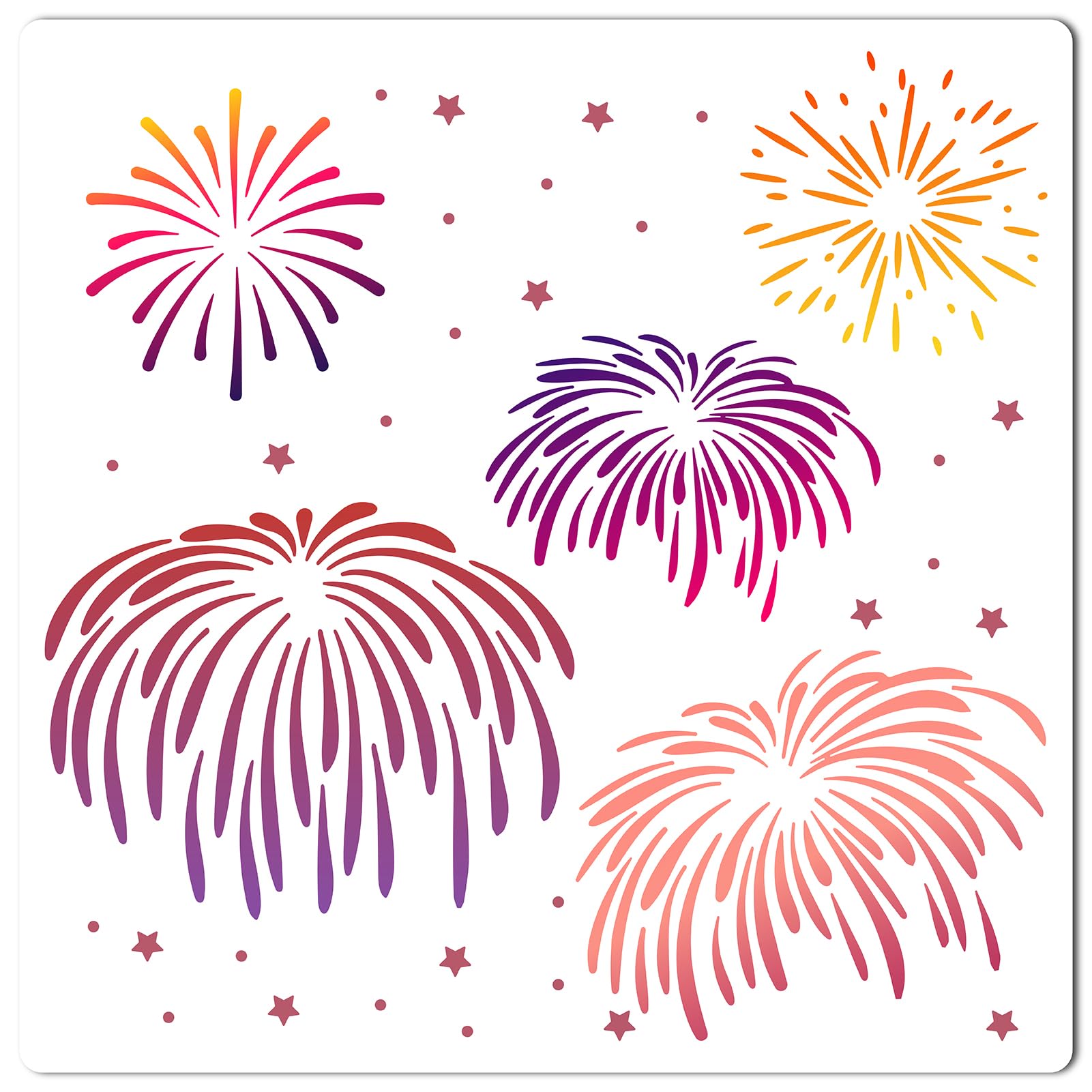 GORGECRAFT Fireworks Stencils 30×30CM Christmas Fireworks Templates Firework Silk Screen Stencil New Year Firework Template Reusable Sign Square Stencil for Painting on Wood Wall Scrapbook Card Floor