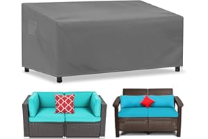 YORIN Outdoor Patio Furniture Covers 100% Waterproof Loveseat/3-Seater Couch Cover 600D Heavy Duty UV Resistant Outside Couch Sofa Covers with 2 Air Vents, 2 Handles, 4 Buckles, 104" x 40" x 35"