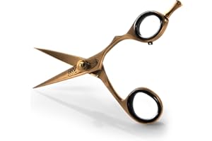 BRV MEN Facial Hair Scissors for Men | Titanium Series | Mustache & Beard Trimming Scissors | 5.5 inches l Sharp & Precise Grooming | Razor Edge Barber Scissor (RIGHT HANDED - titanium bronze)
