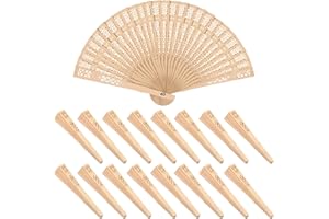 GNIEMCKIN 50 PCS Wooden Hand Fans, 8 Inch Foldable wedding Hand Fans with Personalized Engraving, Perfect for Birthdays, Home