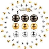 Skylety 120 Pieces Fly Tying Beads with a Plastic Box Tungsten Beads Round Ball Weights Head Ball Fly Tying Materials