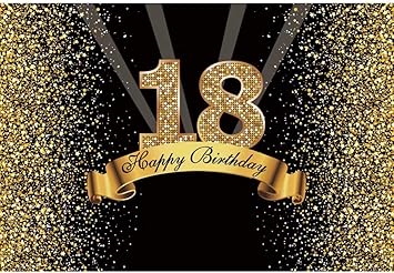 Cassisy 3x2m Vinile Compleanno Foto Da Sfondo 18 Compleanno Sfondo Paillettes Glitter Raggi Oro Nero Fondali Fotografia Partito Photo Studio Puntelli Photo Booth Amazon It Elettronica