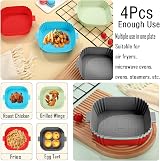 Zaid 4PCS Silicone Air Fryer Liners 7.8" Non-Stick Food Grade Accessories view 6