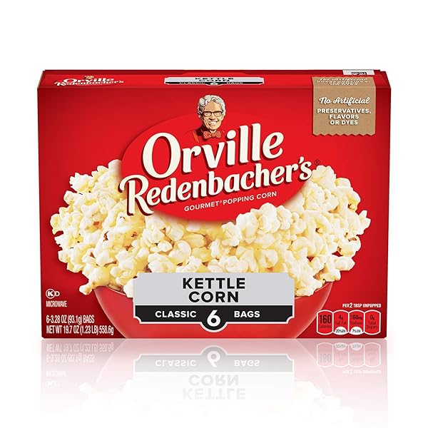 ORVILLE REDENBACHER’S MICROWAVE POPCORN, KETTLE CORN, 3.28 OZ., 6-COUNT