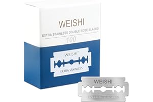 WEISHI 100 Count Double Edge Safety Razor Extra Stainless Blades
