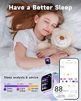 Kids Smart Watch Pedometer Heart Rate 5ATM Waterproof Sleep Girls view 5