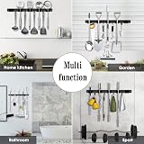 AceMining 5 Holders 4 Hooks Wall Mount Broom Organizer Stainless Steel view 6