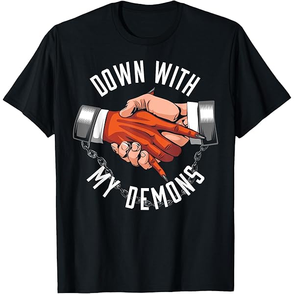 Amazon.com: Down With My Demons Deal Handshake Aesthetic Humour