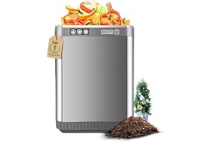 KEEPEEZ Electric Composter, 1-Gallon Largest Smart Waste Compost Bin Kitchen, Turn Waste into Natural Fertilizer 4-8h, Food Cycler Odorless,Detachable Carbon Filter, Kitchen Composter Energy Efficient