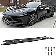 PFRREOR 2PCS Add On Side Skirts for Corvette C8 2020-2025 Stingray&Z51 Rocker Panel Body Kit Extension Panel Guard ABS MXT Style Exterior Accessories (Glossy Black)