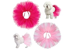 2 Pcs Pink Dog Tutu for Large Medium Small Dogs Tutu Skirt Tulle Ballerina for Puppy Dog Cute Birthday Dresses Costume for Do