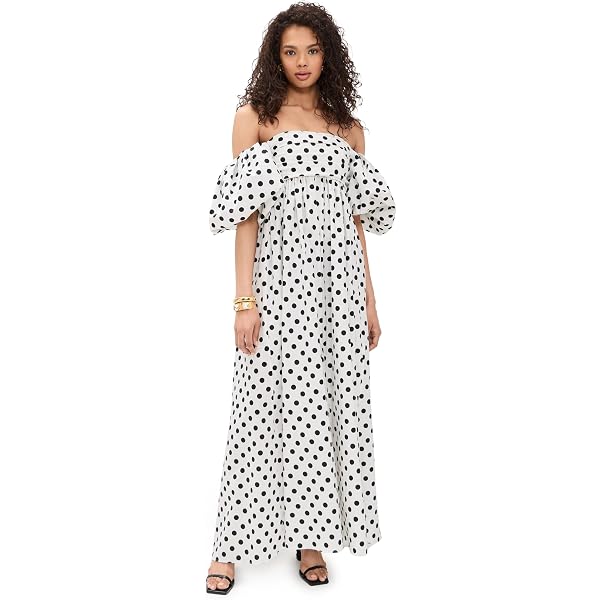 flowing maxi dresses with sleeves Aurora Smocked Maxi Dress L
