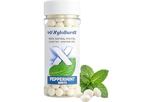 XyloBurst - Xylitol Mints | Sugar Free Breath Mints for Oral Health | Gluten Free, Vegan, Keto Friendly | Aspartame Free Mints | Peppermint | 200 Count Jar