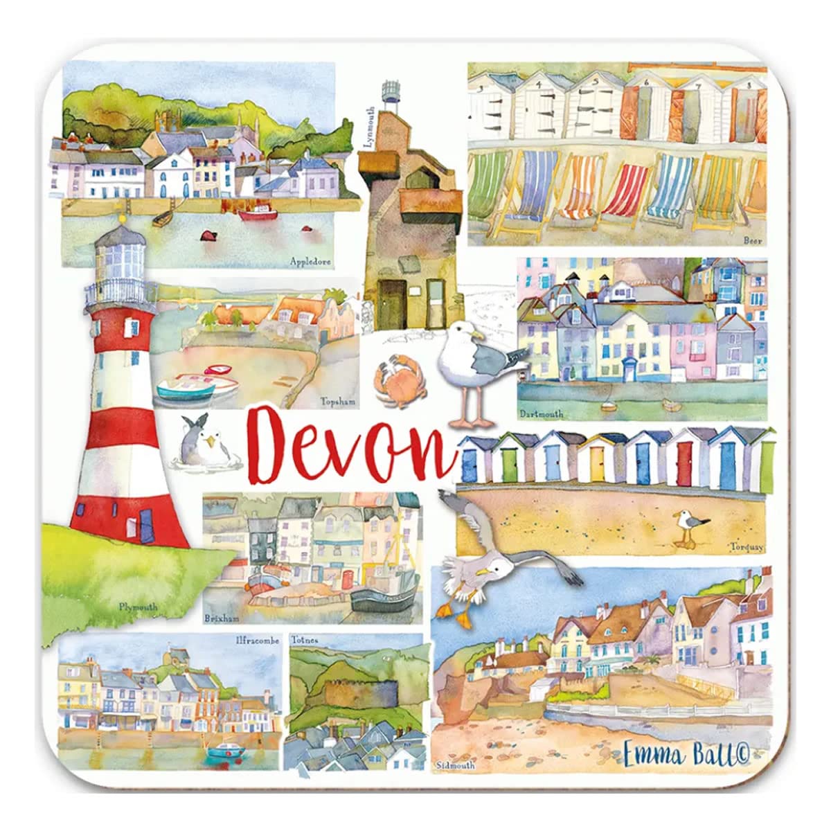 Emma Ball Devon Coasters - set of 4