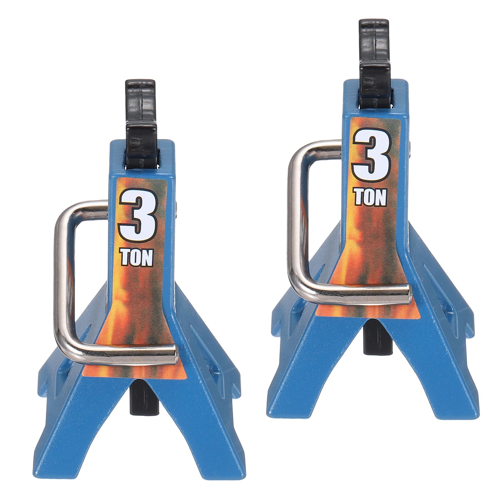sourcing map RC Car Jack Stands, 1/10 RC Scale Jack Toy Stands 3 Ton Metal Toy Accessories Decoration Simulation for SCX10 D90 CC01 Rc Truck Crawler Car, Blue, 2 Pcs