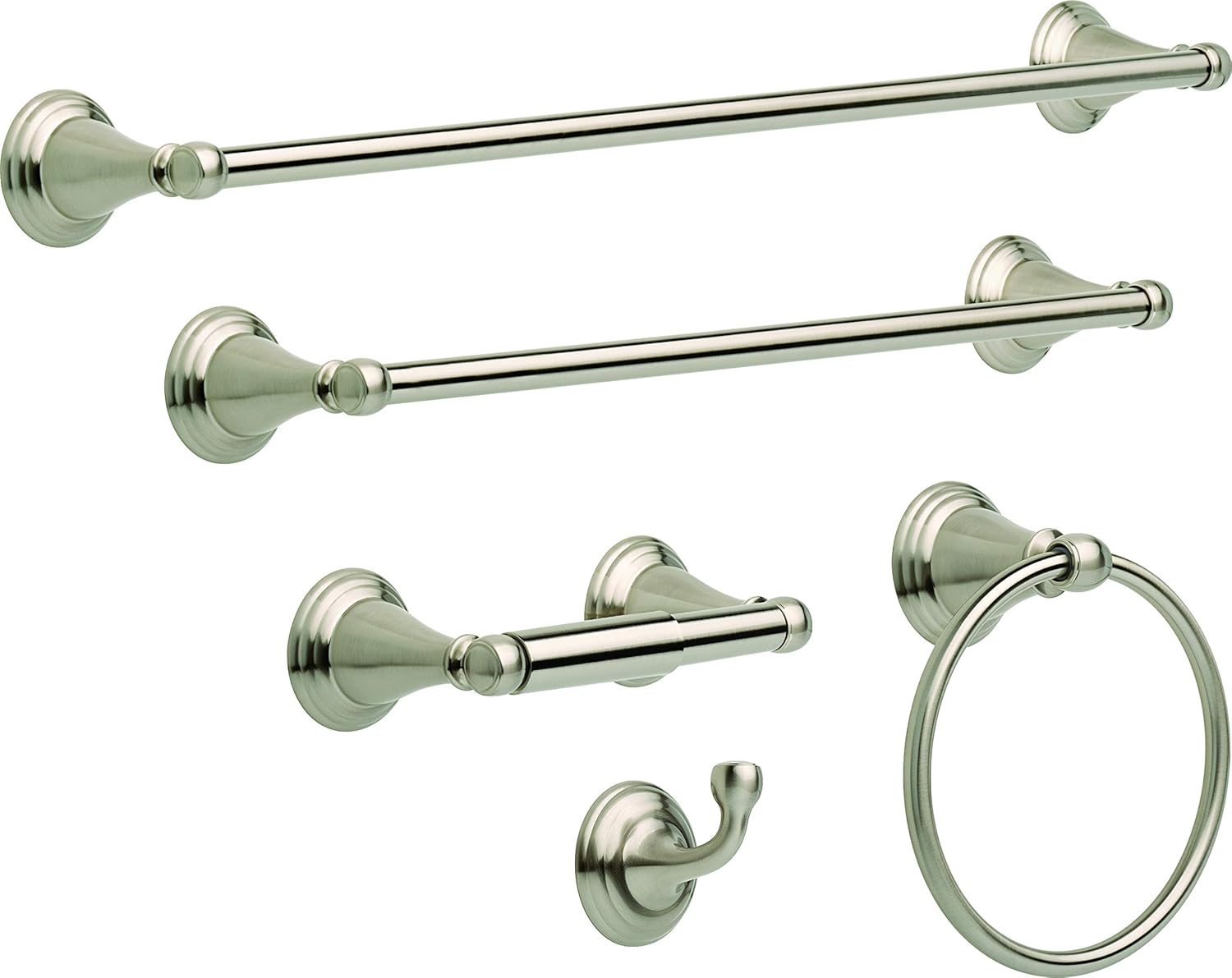 Delta Faucet 79646-BN Windemere Towel Ring, Satin Nickel - Delta Windemere Brushed Nickel - 