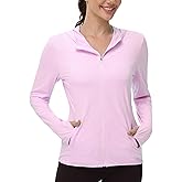 isnowood Women's UPF 50+ Sun Protection Rash Guard, UV SPF Long Sleeve Zip Hoodie Jacket, Lightweight Hiking Outdoor Shirts