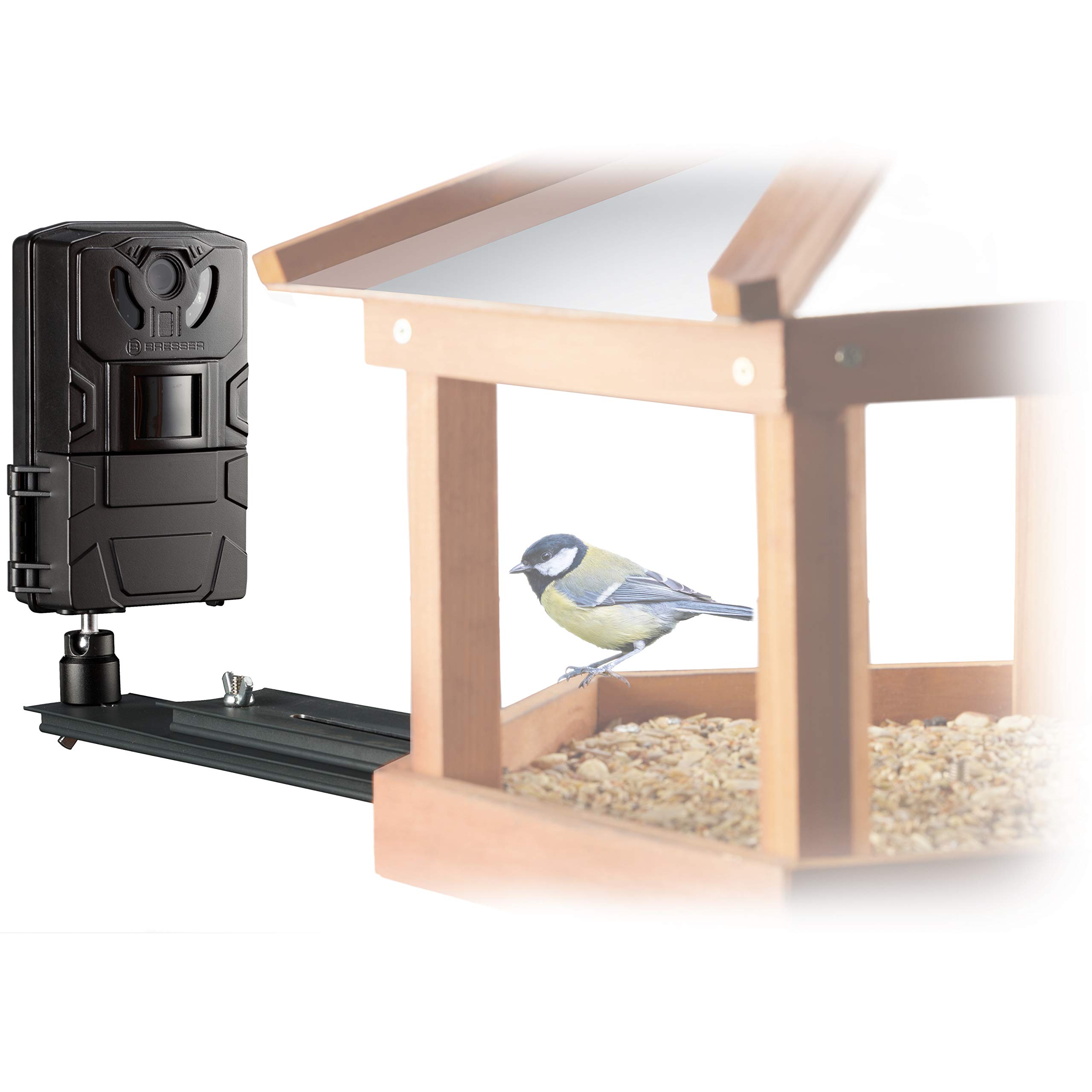 Bresser Bird Small Animal Camera SFC-1 Surveillance Camera for Home Birds or Other Small Animals with Motion Sensor for Photos and Videos in Full HD Quality