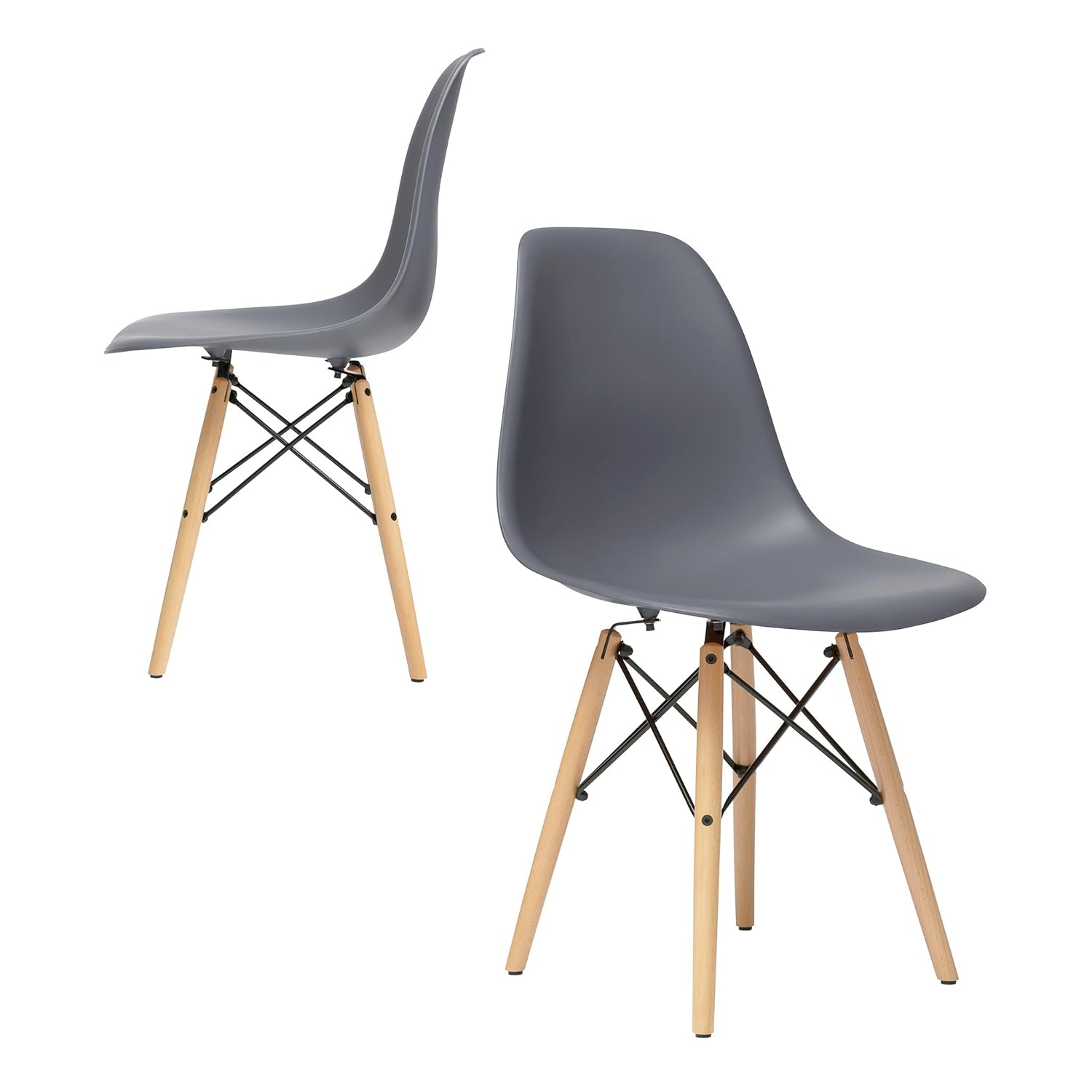 Best grey eames plastic molded chairs