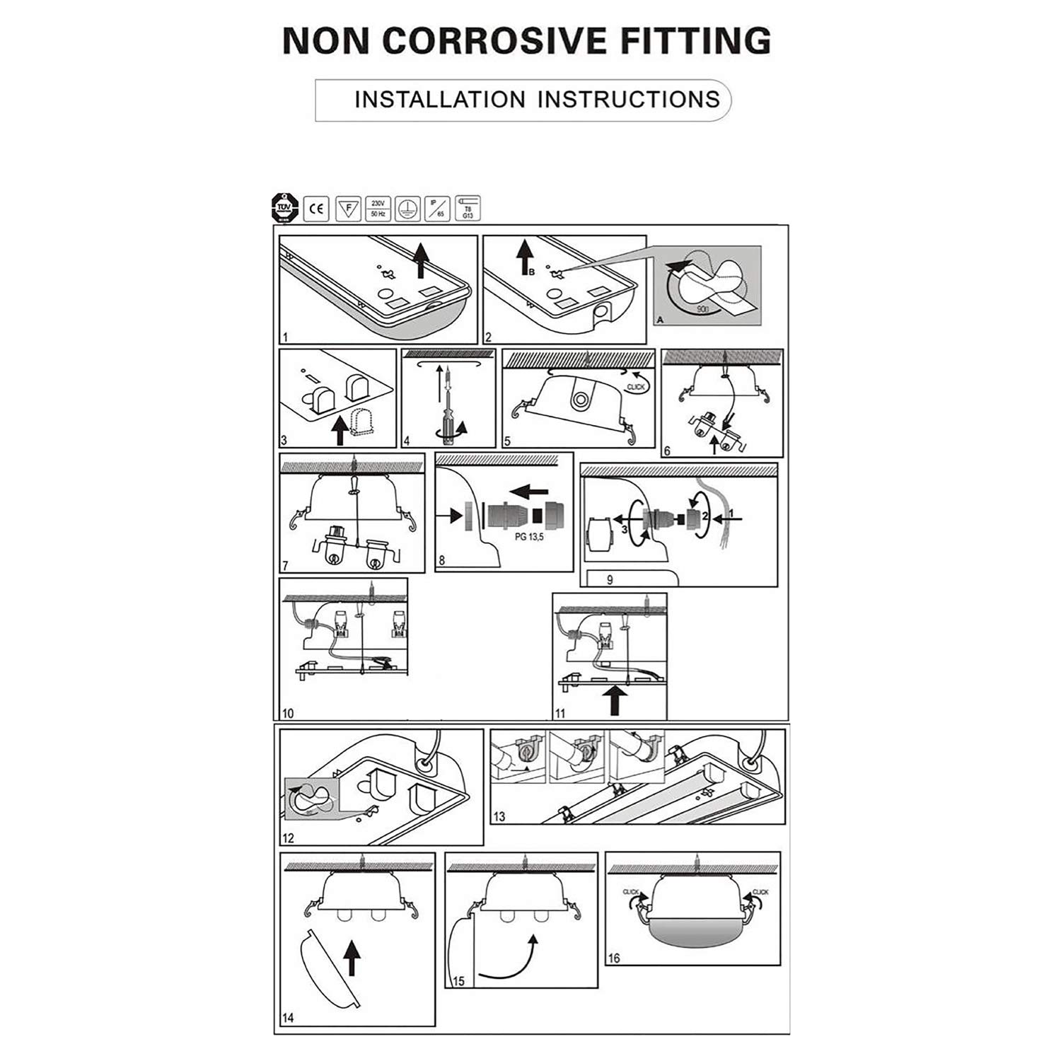 Ledus Led Tube Bundle Batten Light Fitting 150cm 5ft 2x24w 3000