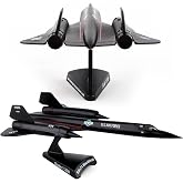 Postage Stamp USAF SR-71 Blackbird Die-Cast Metal Model &ndash; 1:200 Scale Strategic Reconnaissance Aircraft Replica with Display Stand, Highly Detailed, 6.2&rdquo; L x 3.2&rdquo; Wingspan, Adult Collectible Ages 14+