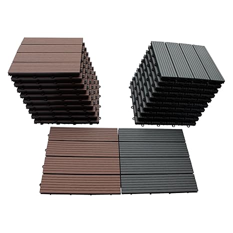 TOP MULTI WPC Holz Fliese 30x30cm, 1 m² (11 Fliesen)light-brown versandkostenfrei (D)
