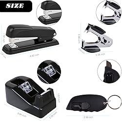 ChezMax Black Desk Accessory Kit Includes Stapler
