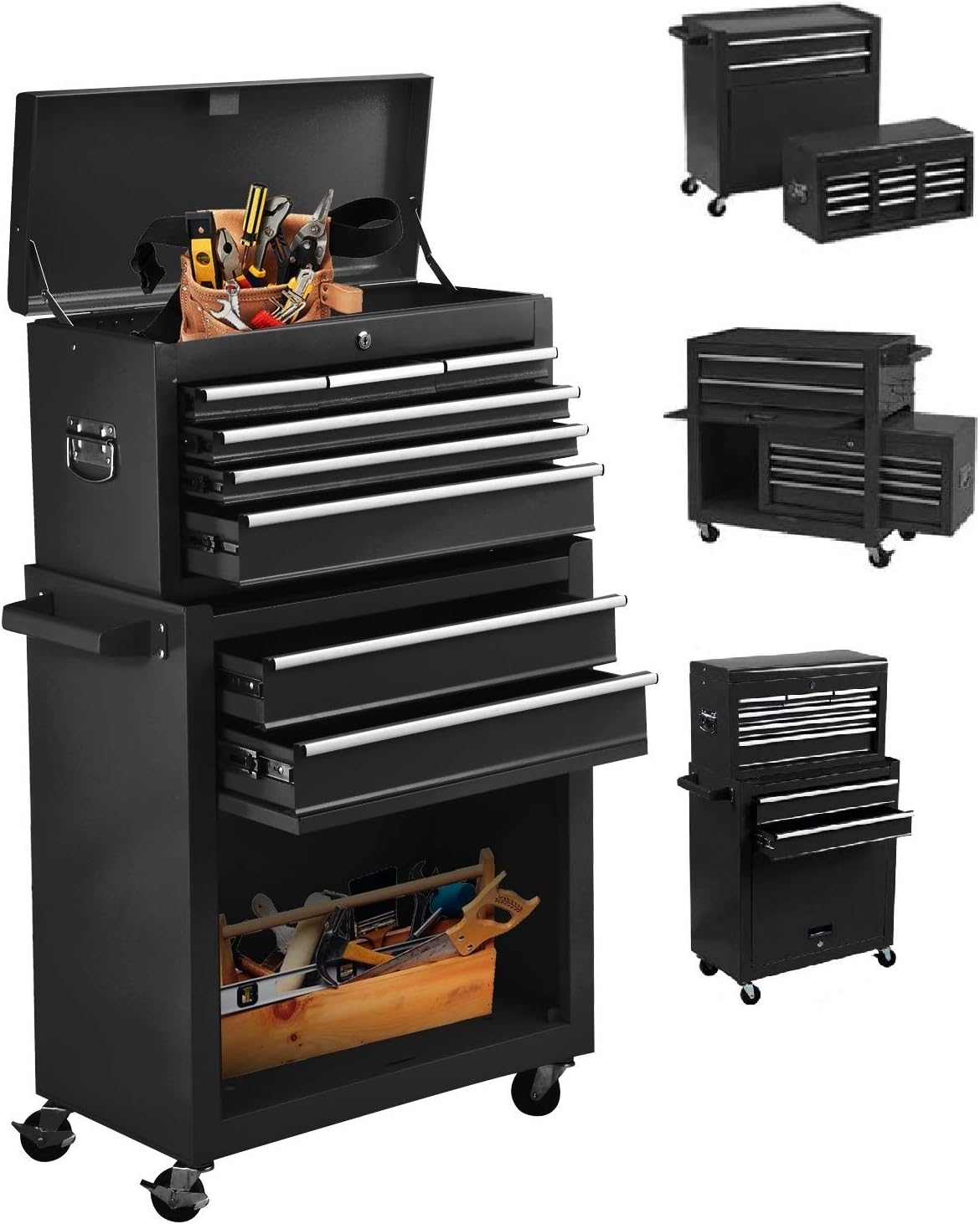 8 Drawers Rolling Tool Chest,Tool Box with Drawers and