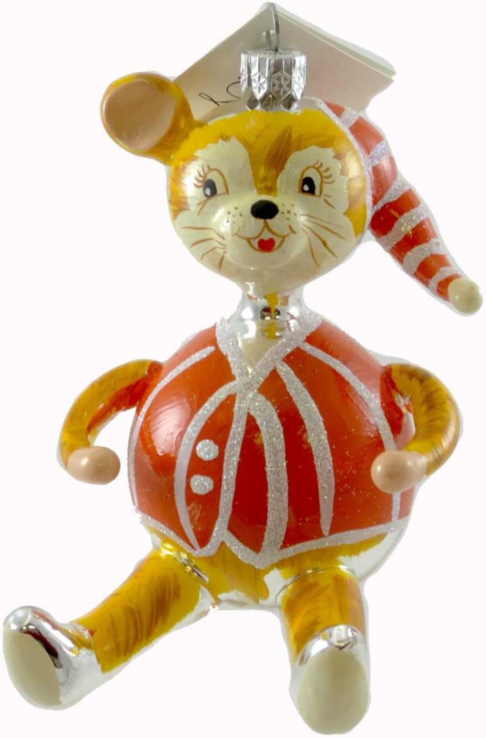 LAVED ITALIAN ORNAMENTS Nightcap Mouse Glass Christmas Bedtime CR382